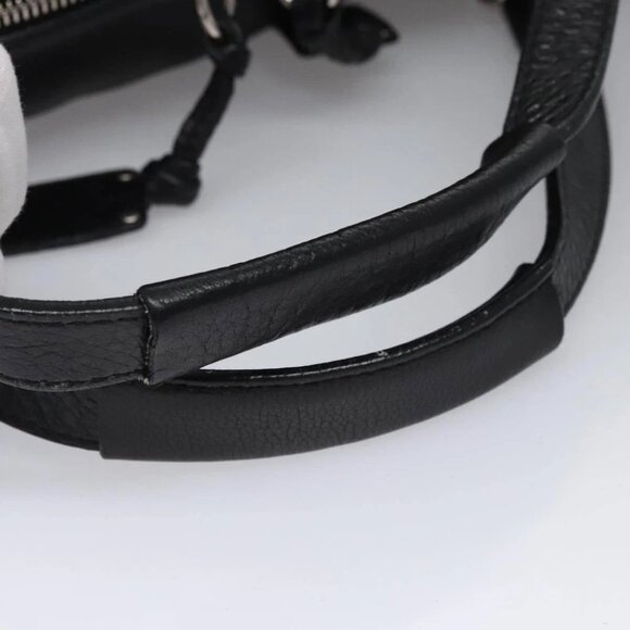 Chloe Mr Paddington Hand Bag Leather Black Silver Auth 113730V - Picture 7 of 15